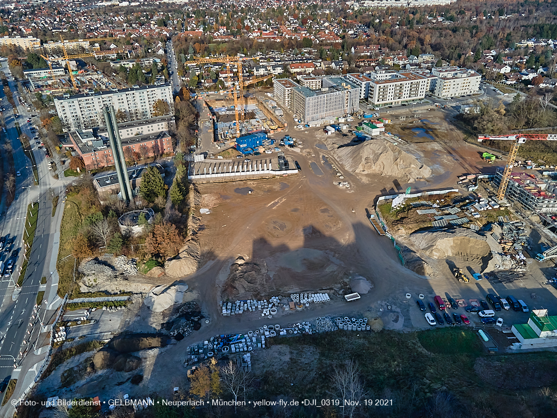 19.11.2021 - Luftbilder von der Baustelle Alexisquartier und Pandion Verde in Neuperlach